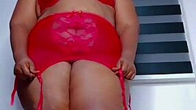 sexy plump ebony milf spreads fat ass in lingerie for you?