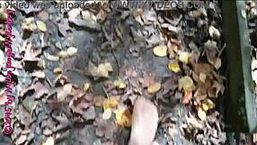German Nylon Pantyhose Flashing in Outdoor Forest Feet Fetish Walk