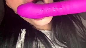 horny american teen exchange student squirts hard during solo toy masturbation on webcam