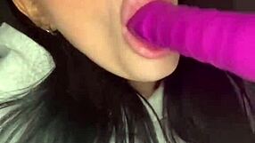 horny american teen exchange student squirts hard during solo toy masturbation on webcam