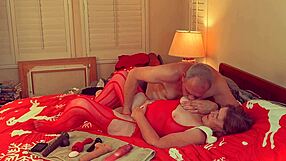Hey, granny Carmen Claus bends over for my cheating Christmas elf doggystyle fuck... Santa interrupts!