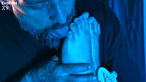 My heart races up close with artemis' sweaty nylon feet and toes