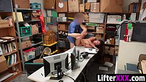 Caught Shoplifting? Shane Blair Rides Cop Cock Doggystyle in LP Office!