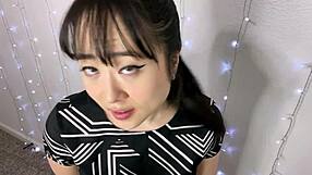 Asian tailor teases you close to her round ass