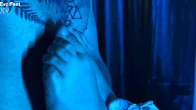 My heart races up close with artemis' sweaty nylon feet and toes