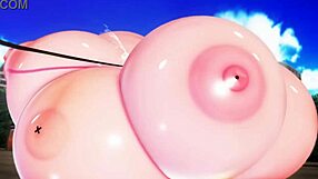 girl gets inflated huge like a balloon in femdom play