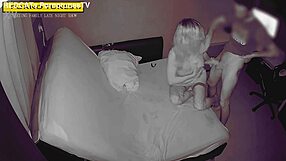 blindfolded cheating wife milf moans as huge neighbor cock creampies her tight pussy late night