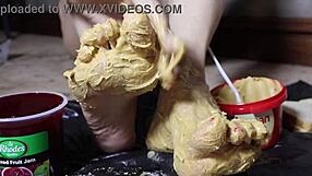 Peanut Butter Toes in Footjob Frenzy