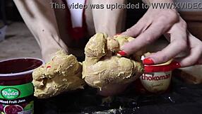 Peanut Butter Toes in Footjob Frenzy