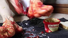 Peanut Butter Toes in Footjob Frenzy