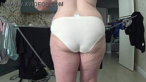 WOW! Busty Wife's Big Ass Shakes in White Panties - Curvy Milf PAWG Caught on Home Cam!