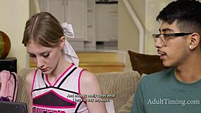 18yo virgin cheerleader has sex with dorky friend over jocks' v card bet