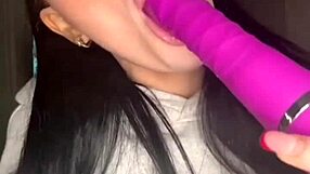 horny american teen exchange student squirts hard during solo toy masturbation on webcam