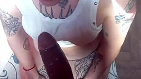 early morning black stud unloads cumshot in blonde's mouth craving monster cock