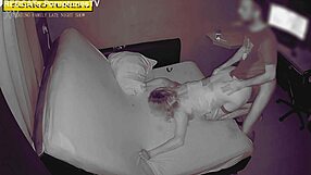 blindfolded cheating wife milf moans as huge neighbor cock creampies her tight pussy late night