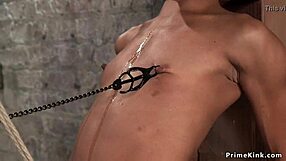 Whipping two bound slaves against wooden columns