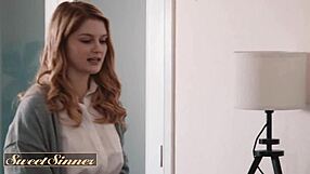 Ginger Hottie Moans Fucked Every Way on Professor's Bed Dripping Cum