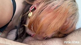 Tattooed bbw Deedee slides your cock between massive pierced tits for sloppy suck