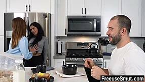 roommates why pay rent when hot brunette pussy's free for your threesome dreams?
