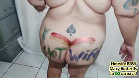 Curvy BBW Hotwife Mary Butterfly Dances Brazilian Carnaval Swing
