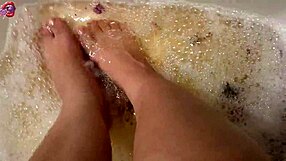 Hey after that tough workday i'm washing my tattooed feet with rose petals and herbs