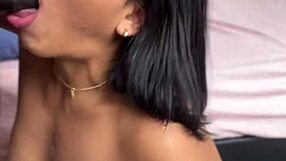Amateur couple's passionate cuckold deepthroat with big black cock all for me