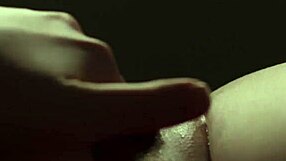 Intimate closeup of wet trimmed teen pussy vibrating to loud morning moans