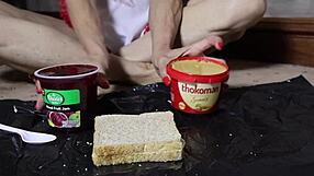 Peanut Butter Toes in Footjob Frenzy