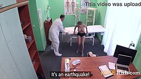 doctor my big tits hurt so bad can you fuck my horny pussy to make the pain go away?