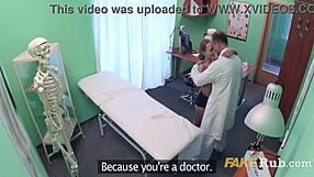 doctor my big tits hurt so bad can you fuck my horny pussy to make the pain go away?