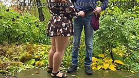 Chubby Bbw Housewife Flashes Saggy Tits And Wet Pussy Outdoor With Lover