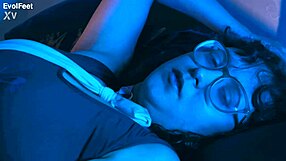 My heart races up close with artemis' sweaty nylon feet and toes