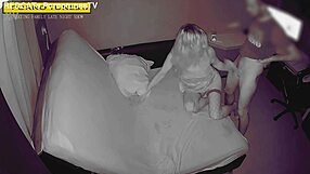 blindfolded cheating wife milf moans as huge neighbor cock creampies her tight pussy late night