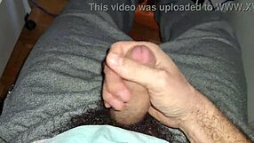 guy strokes his hairy cock all day long