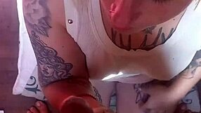 early morning black stud unloads cumshot in blonde's mouth craving monster cock