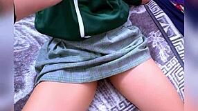 imagine this innocent student gulping cock deep then spreading her pink pussy wide homemade style