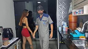 No panties for the plumber? Casada's outdoor tease waits
