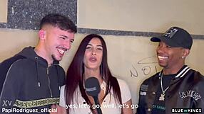 Incredible Interracial Threesome Banging Big Ass Andrea Lux With Two Friends Cumshots