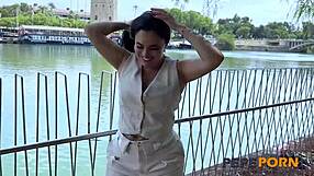 sofia the curvy latina babe interviews young guys for outdoor rough missionary sex fantasies
