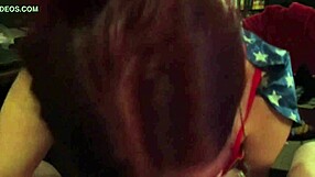 my busty mature wife gives the best deep blowjob on her big tits