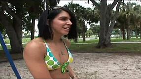 two tanned brunette college girls flash shaved pussies public tampa outdoors