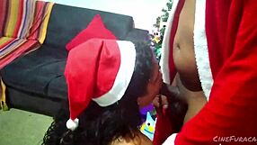 brazilian bbw takes big black cock in lingerie for christmas