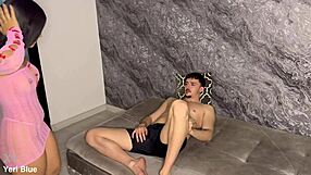 My wild sofa ride takes double cocks deep in tight pussy