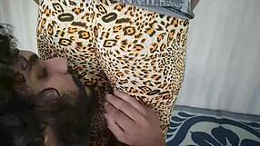 horny indian husband fingers chubby brunette wife's ass on bed while kissing