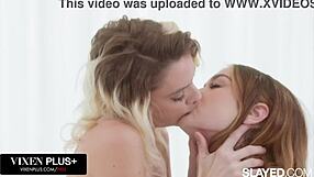 kenna james and della cate's petite lesbian fingering explodes