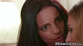 ever wonder how a milf seduces her stepdaughter for taboo lesbian rimjob on sofa?