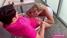 experienced milf lana lee turns slutty on college guy with intense squirting action