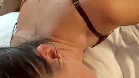 french babe in spandex lingerie takes my cock deep down her throat then bends for pounding and spanking