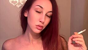 god italian milf artemisia love with huge tits smokes cig while showing perfect body