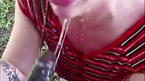 nasty slut devours bbc outdoors 😈 who's next??